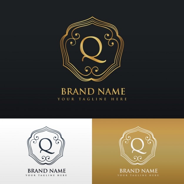 carta elegante design de estilo monograma do logotipo Q