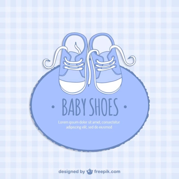 Vetor grátis cartão azul sapatos de bebê