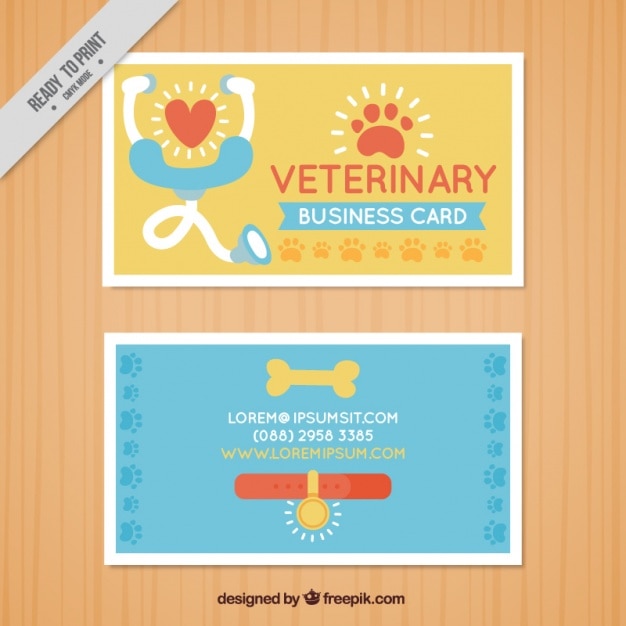 Cartão bonito de veterinária