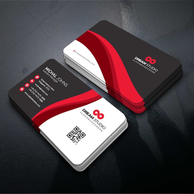Cartão corporativo elegante vermelho