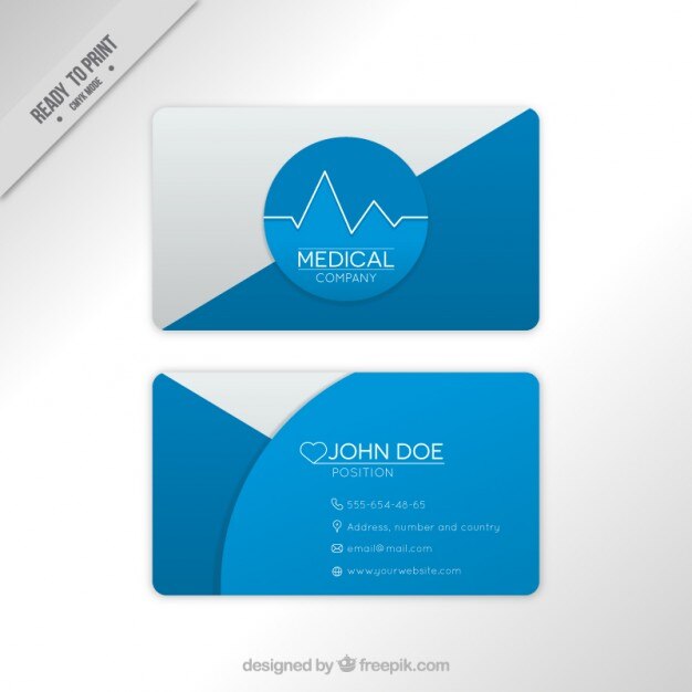 cartão corporativo médico abstrato azul