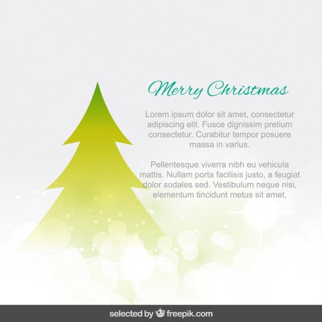 Vetor grátis cartão da árvore de natal bokeh