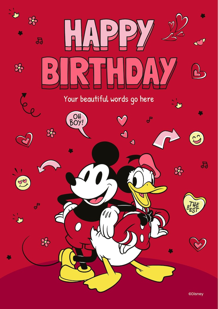 Vetor grátis cartão de aniversário do mickey mouse