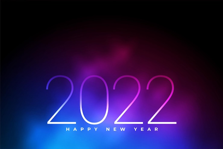 Vetor grátis cartão de ano novo 2022 com efeito de fumaça de cores