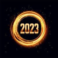Cartão de ano novo brilhante 2023 com efeito de luz