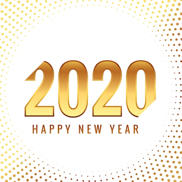 Cartão de celebração de ano novo de 2020 criativo