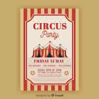 Vetor grátis cartão de convite de festa de circo vintage