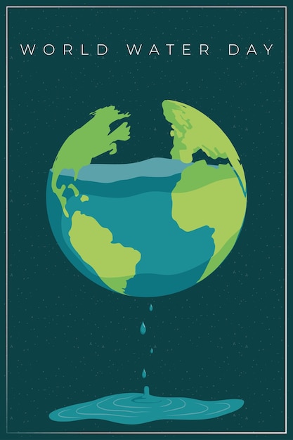 Vetor grátis cartão de convite do dia mundial da água