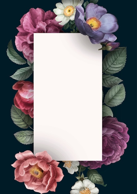 Vetor grátis cartão de convite floral