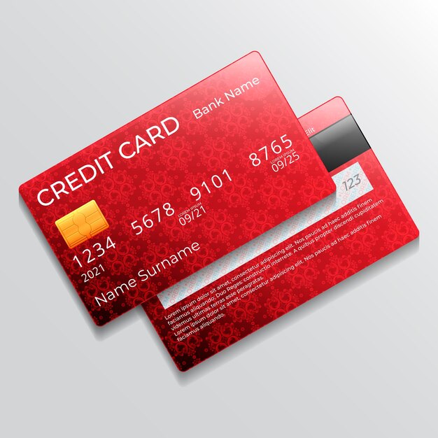 Cartão de crédito monocromático realista