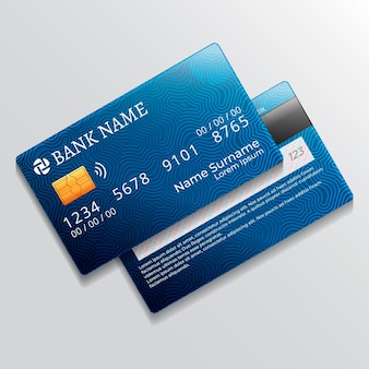 Cartão de crédito monocromático realista