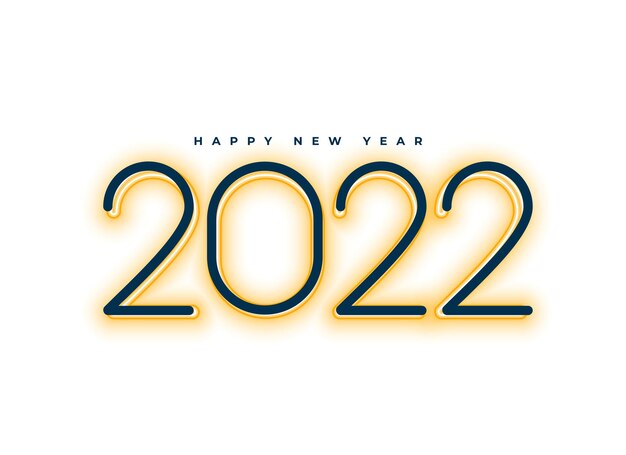 Cartão de desejos de feliz ano novo 2022 em estilo 3D
