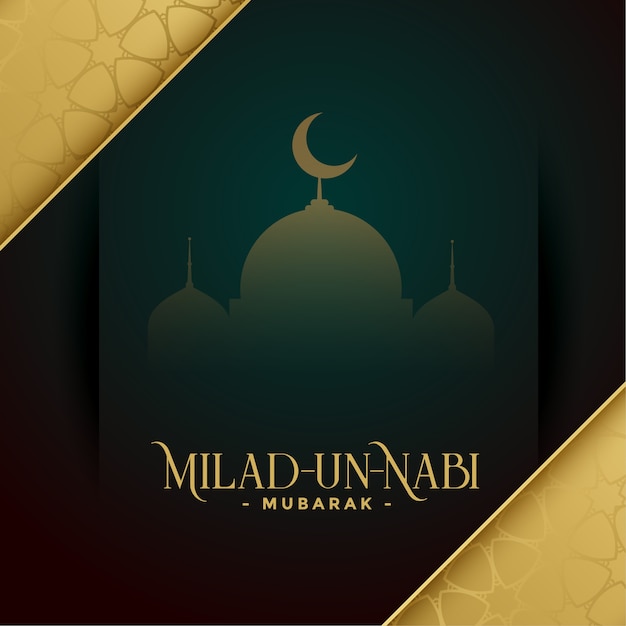 Cartão de desejos de ouro milad un nabi mubarak