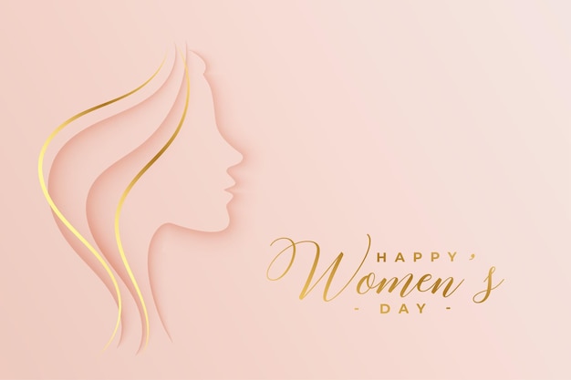 Elegante E Feliz Dia De Desejos De Mulheres Com Design De Rosto De Dama  Dourada Ilustração do Vetor - Ilustração de feriado, feminismo: 269663721