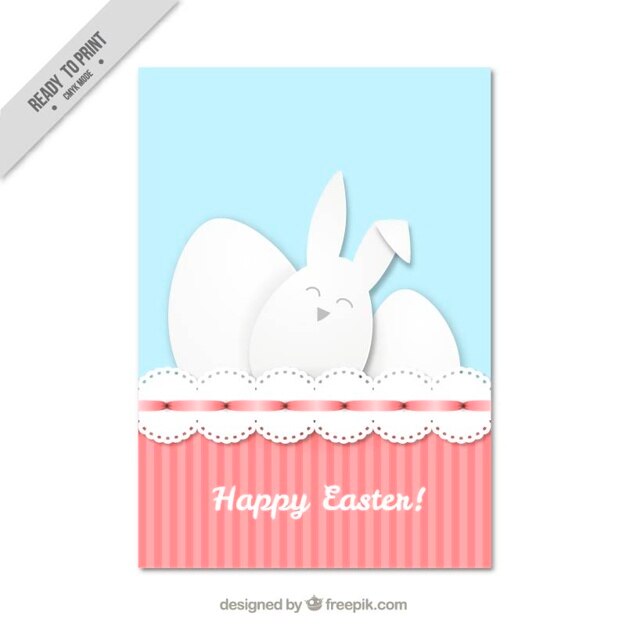 Vetor grátis cartão de easter bonito