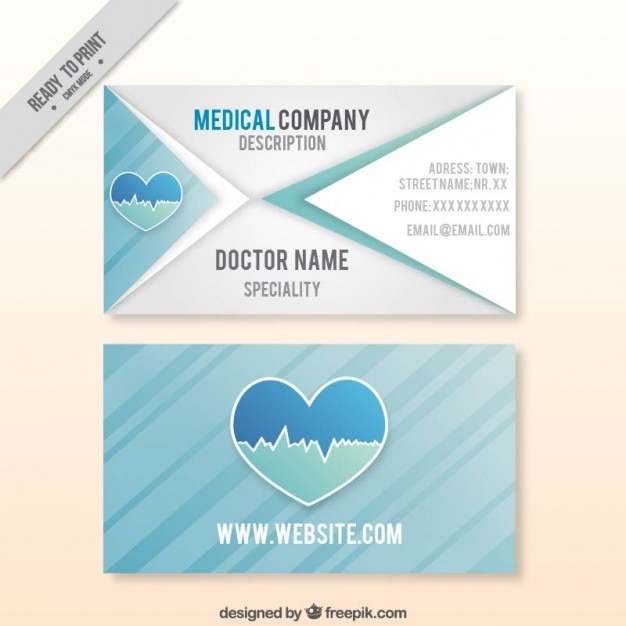 Vetor grátis cartão de empresa médica