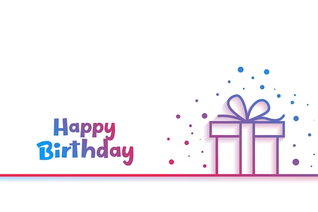 Vetor grátis cartão de feliz aniversário com caixa de presente