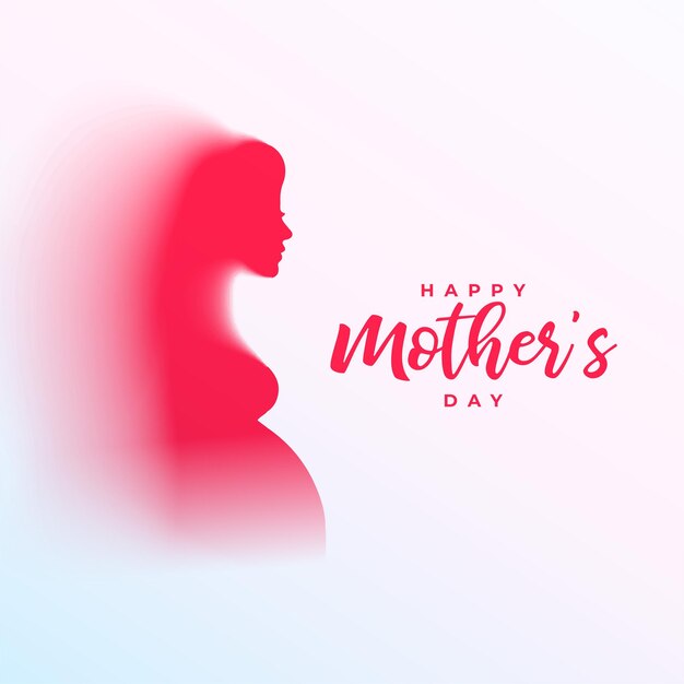 Cartão de feliz dia das mães com mãe grávida