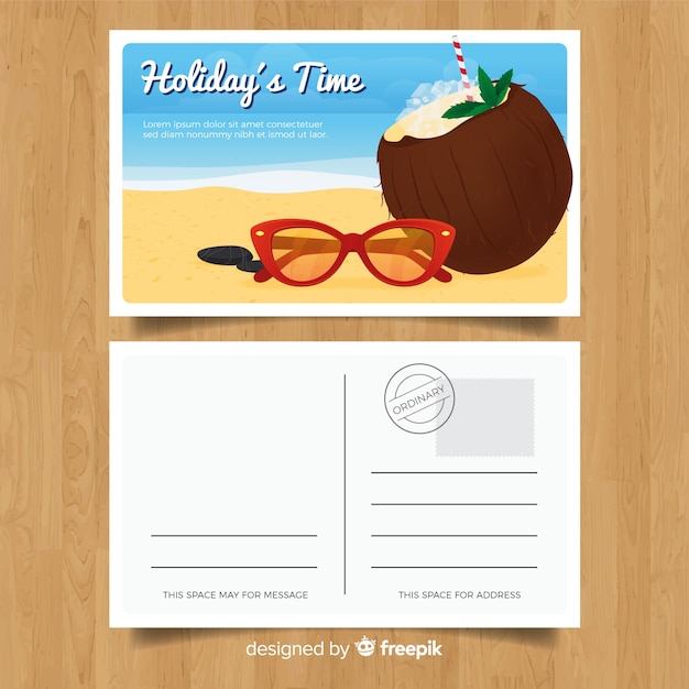 Cartão de férias de verão realista