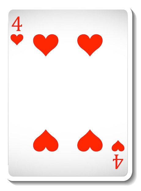 Vetor grátis cartão de jogo quatro de copas isolado