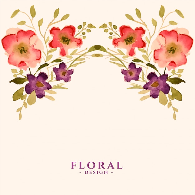 Cartão de modelo de decoração floral de flores em aquarela