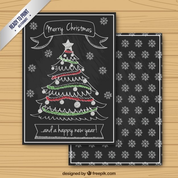 Cartão de natal com árvore de natal em um estilo bordo
