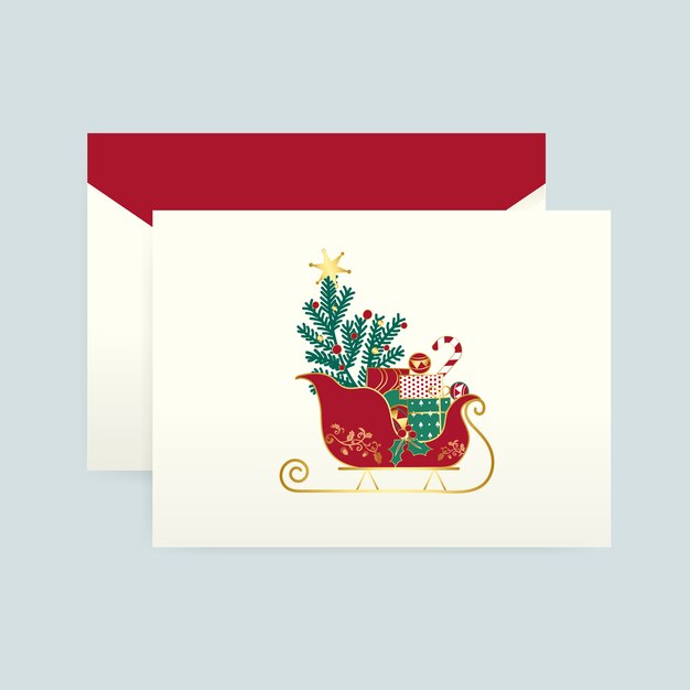 Cartão de Natal com um vetor de envelope