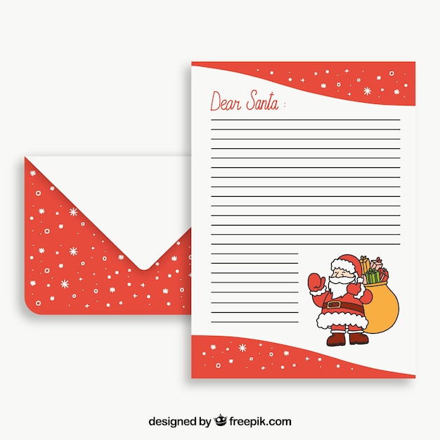 Cartão de natal papai noel com envelope