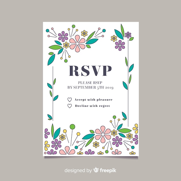 Cartão de rsvp de casamento