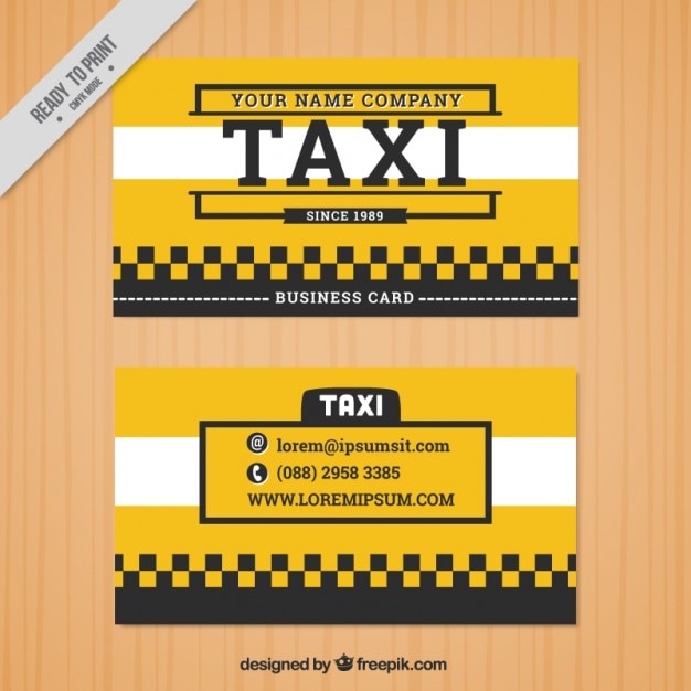 Cartão de táxi amarelo