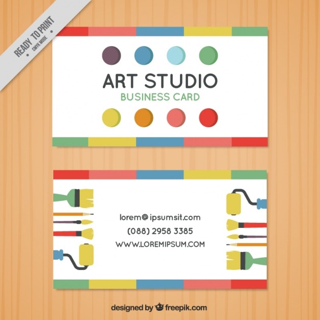 Vetor grátis cartão de visita com pontos, estúdio de arte