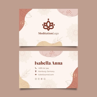 Cartão de visita de meditação e atenção plena