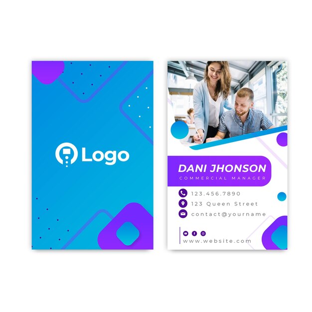 Cartão de visita dupla-face da empresa de marketing