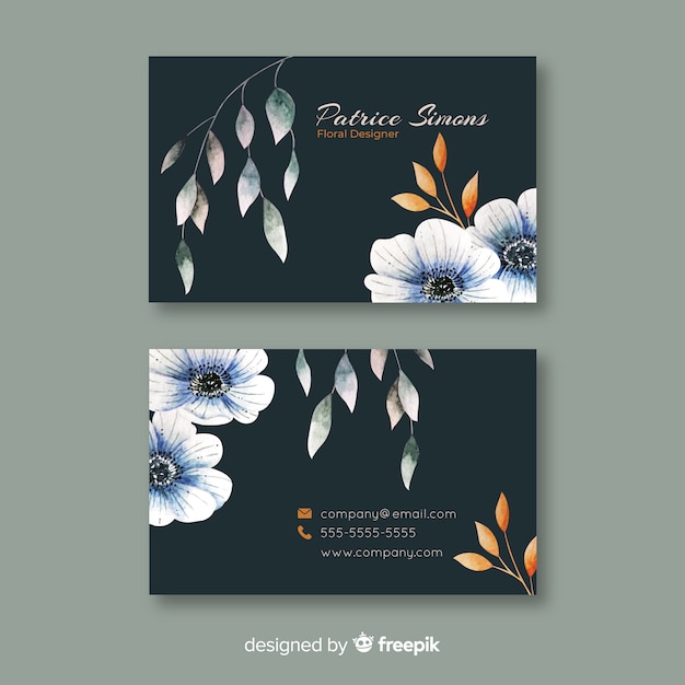 Cartão de visita floral elegante do modelo