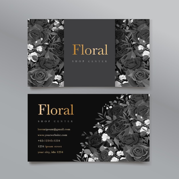 Cartão de visita floral elegante