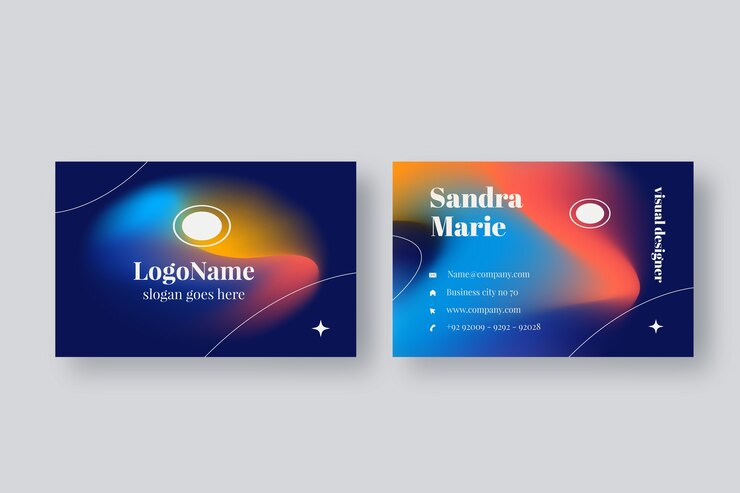 Vetor grátis cartão de visita gradiente com modelo de logotipo