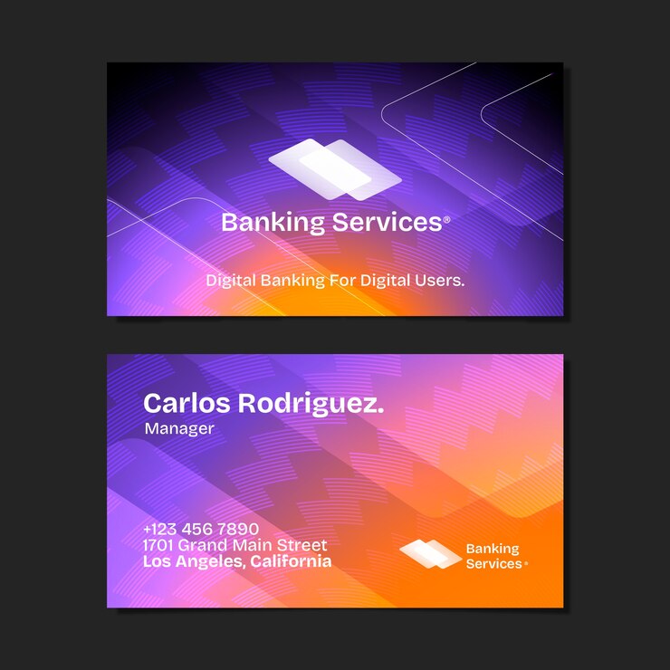 Vetor grátis cartão de visita horizontal para negócios bancários