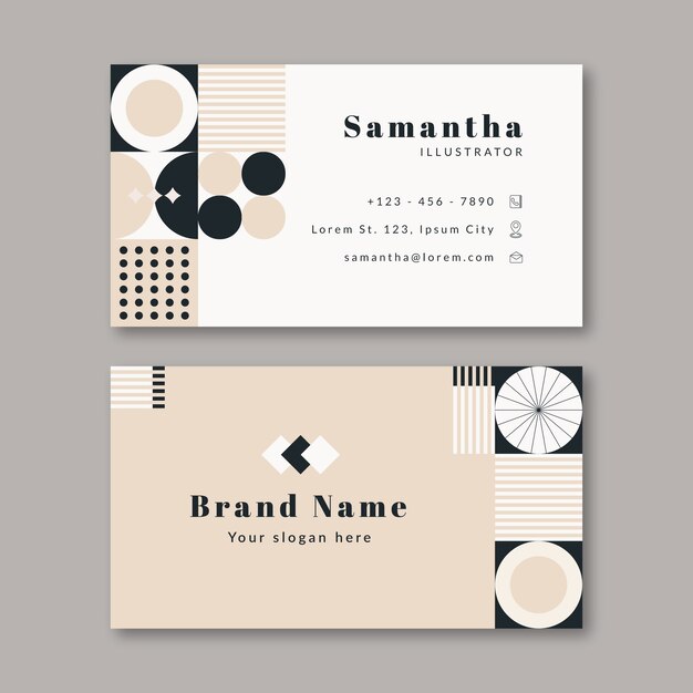 Vetor grátis cartão de visita minimalista de design plano