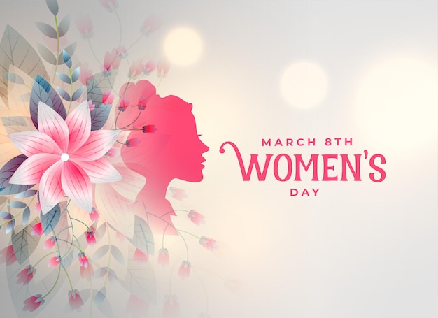Vetor grátis cartão decorativo de flores de feliz dia das mulheres