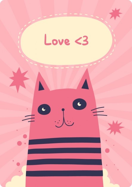 Vetor grátis cartão do amor do gato