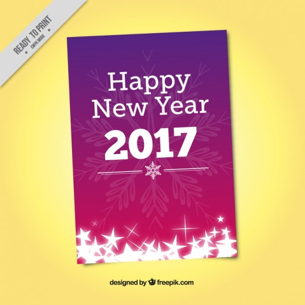 Cartão do ano novo roxo