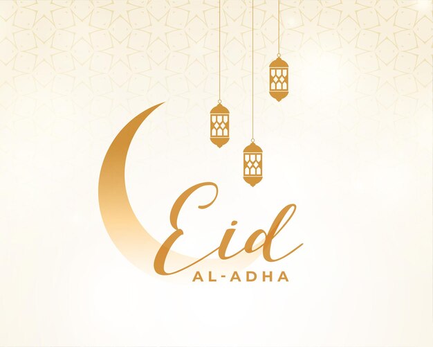Cartão do festival Eid al adha em estilo clean