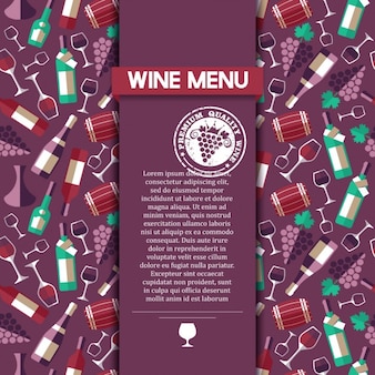 Cartão do menu do vinho
