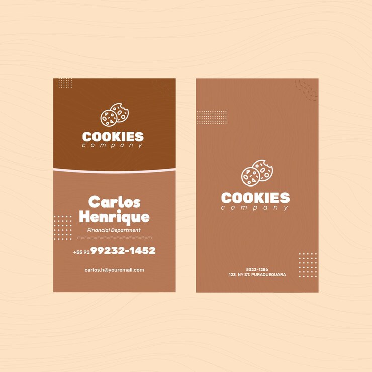 Vetor grátis cartão dupla face de biscoitos de chocolate