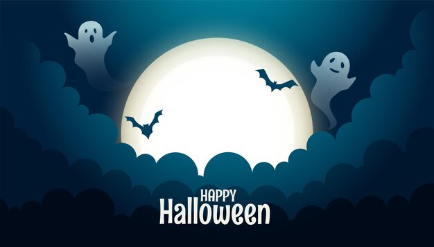 Cartão fantasma assustador para o festival de halloween
