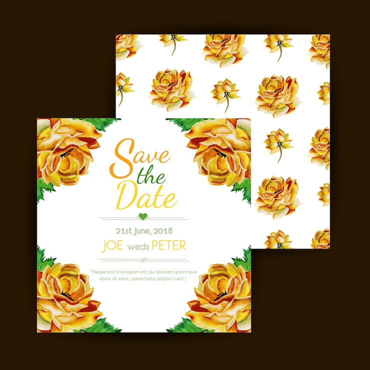 Vetor grátis cartão floral do convite do casamento da aguarela