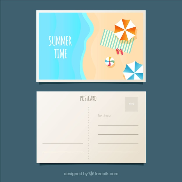 Cartão postal de férias de verão com vista superior de praia