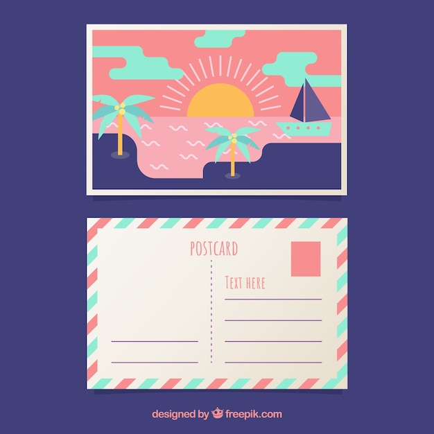 Cartão postal de viagem com paisagem