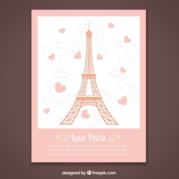Vetor grátis cartão romântico paris