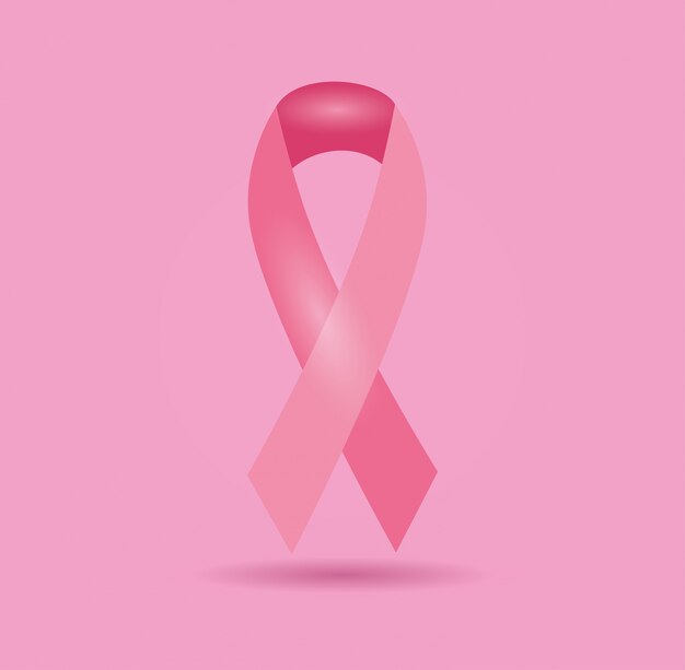 Cartaz câncer de mama com fita